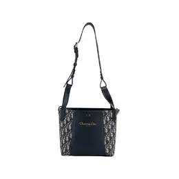 Christian Dior Корзина из хлопка с кожаной отделкой под корову Панама Плечо Кроссбоди Женская сумка-труба черная m2840utzq-m928