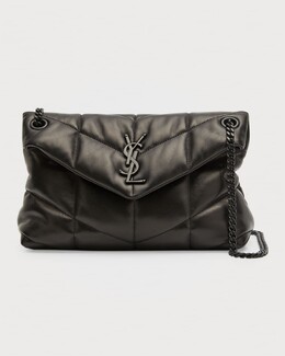 Маленькая сумка через плечо Loulou Puffer с цепочкой Saint Laurent prod223380432 | black