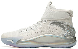 Баскетбольные кроссовки KT5 мужские высокие серебристо-белые Anta 11941103-1