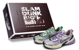 Кроссовки для бега V2K Run женские с низким верхом, серебристые Nike fd0736-100(team80-女款薄荷香芋s-box) | purple, green, silver