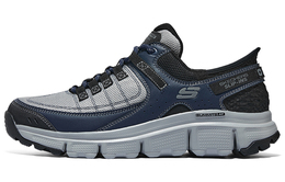 Беспроводные Легкие Вставки Амортизация Износостойкие Низкие Уличные Кроссовки Мужские Серо-Голубые Skechers 237622-gynv | gray blue