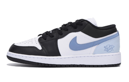 Air 1 Износостойкие Противоскользящие Низкие Винтажные Баскетбольные Кроссовки Мужские Черные Синие Jordan 553558-131(team85-恶作碧落) | black blue