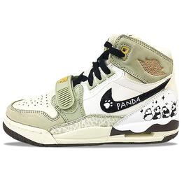 Jordan Баскетбольные кроссовки Legacy 312 с амортизацией, противоскользящие и износостойкие, винтажные, с высоким берцем, мужские, цвет: черный, белый, зеленый fd9907-111(team76-男款组团熊猫) | black white green