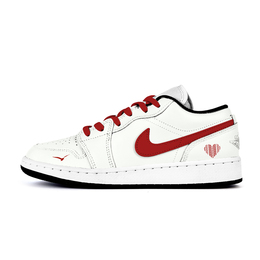 Детские баскетбольные кроссовки Air 1 с износостойкой амортизацией и низким верхом для подростков Jordan, слоновая кость 553560-131(team676-船遥游) | ivory