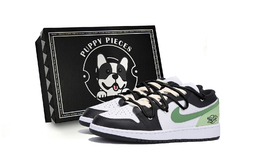 Air 1 Противоскользящие Износостойкие Низкие Винтажные Баскетбольные Кроссовки Мужские Черные Белые Зеленые Jordan 553558-131(team85-恶恶苍葭s-box-a) | black white green