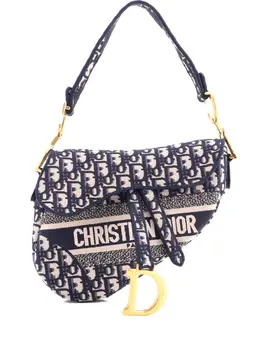 Christian Dior Saddle Handbag Logo Embroidered Oblique Canvas Medium shoulder bag 32548130