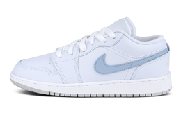 Детские баскетбольные кроссовки AJ1 с низким верхом для подростков Jordan, синий fv8486-400（team238-蓝莓气泡水） | light blue