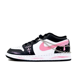 Баскетбольные кроссовки Air 1 для детей начальной школы Jordan, черный/розовый 553560-131(team271-在逃公主) | black pink
