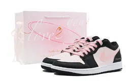 Баскетбольные кроссовки Air 1 для детей начальной школы Jordan, черный/розовый 553560-131(team140-粉黛公主s-box) | black pink