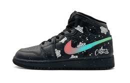 Баскетбольные кроссовки Air 1 Mid-Top для детей и подростков Jordan, черный/белый 554725-093(team87-冬日绚烂女款黑白) | black white