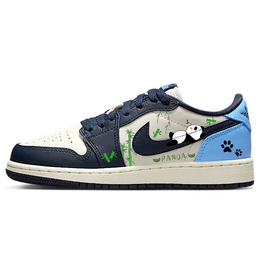 Детские баскетбольные кроссовки Air 1 с противоскользящим износостойким верхом для подростков Jordan, черный/белый/синий cz0858-400(team1042-熊卧闲云) | black white blue