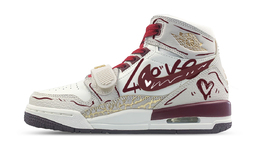 Детские баскетбольные кроссовки Legacy 312 с противоскользящим износостойким верхом и высоким голенищем для подростков Jordan, белый ib4914-161(team116-love心心) | white