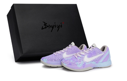 Баскетбольные кроссовки Zoom Kobe 6 с противоскользящей подошвой и износостойким верхом для детей и подростков Nike, белый/синий/фиолетовый fv9676-100(team80-男女时空碎片s-box) | white purple blue