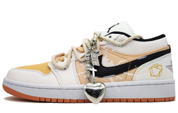 Детские баскетбольные кроссовки Air 1 Low с противоскользящей подошвой и износостойким верхом для подростков Jordan, желтый dm8960-801(team400-定情信物gs款黄) | mango yellow