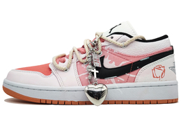 Детские баскетбольные кроссовки Air 1 Low с противоскользящей подошвой и износостойким верхом для подростков Jordan, розовый dm8960-801(team400-定情信物gs款粉) | strawberry pink