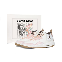 Баскетбольные кроссовки Courtside 23 с противоскользящим и износостойким верхом, увеличивающие рост, для детей и подростков Jordan, розовый fq6861-121（team384-蜜桃啵啵s) | pink