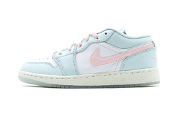 Jordan Детские баскетбольные кроссовки Air 1 с амортизацией, износостойкие, дышащие, низкие, синие, белые, подростковые hj5971-400(team140-甜心气泡) | blue white pink