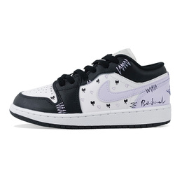 Баскетбольные кроссовки Air 1 Taro Paste Heart с амортизацией, износостойкие, низкие, детские, подростковые Jordan, фиолетовый 553560-131(team579-芋泥碟心) | purple