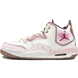Jordan Детские баскетбольные кроссовки Courtside 23 с противоскользящей подошвой и амортизацией, среднего размера, розовые, белые, унисекс - история любви fq6861-121(team307-love story） | love story