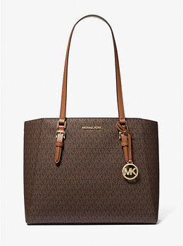 Большая сумка-тоут Charlotte 3 в 1 с фирменным логотипом Michael Kors, коричневый 35f3gcft9t | brown