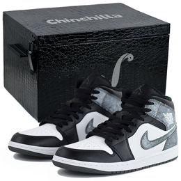 Jordan Эйр 1 мидтоп винтажные баскетбольные кроссовки унисекс черно-белые черно-белые подарочная коробка 05, цвет Black White-Gift Box 05 dq8426-001(team679-银河雾s-box) | black white-gift box 05