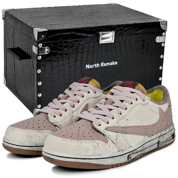 Jordan Трэвис Скотт x Трэвис Скотт X Air устойчивые к истиранию низкие винтажные баскетбольные кроссовки унисекс розовые белые, цвет Pink White 3 dz4137-700(team679-时光痕s-box） | pink white 3