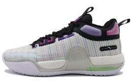 Anta Антискользящие и износостойкие баскетбольные кроссовки с амортизацией Bastard мужские бело-черно-фиолетовые 112241112-1