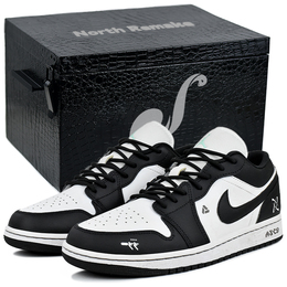 Jordan Кроссовки Air 1 устойчивые к истиранию мужские низкие винтажные черно-белые - Таинственный код-подарочная коробка 4, цвет Mysterious Code-Gift Box 4 553558-131(team96-神秘代码s-box) | mysterious code-gift box 4