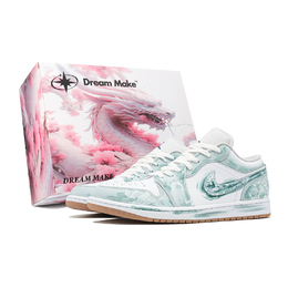 Jordan Эйр 1 Винтаж баскетбольные кроссовки мужские низкие белые - Селадон нефрит S-BOX, цвет Celadon Jade S-BOX 553558-146(team740-青瓷玉礼盒版) | celadon jade s-box