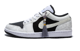 Jordan Винтажные баскетбольные кроссовки Air 1 мужские низкие черно-белые, цвет Black White 553558-132(team246-男款素锦流年） | black white