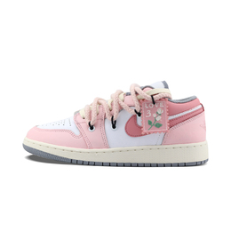 Jordan Эйр 1 Роуз Лавер с амортизацией, износостойкие низкие винтажные баскетбольные кроссовки женские розовые - розовый, цвет Pink 553560-053（team222-玫瑰恋人） | pink