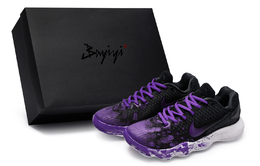 Nike Гиперданк 2017 баскетбольные кроссовки мужские низкие верх фиолетовый черный, цвет Black Purple 897637-001(team80-烈焰噬影深紫s-box) | black purple