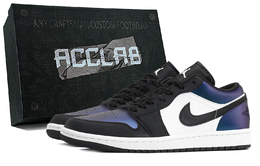 Jordan Кроссовки баскетбольные Air 1 с амортизацией, износостойкие, низкие, винтажные, унисекс, красные, фиолетовые и синие, цвет Red, violet and blue dc0774-101(team349-新红紫蓝变色龙-礼盒) | red, violet and blue
