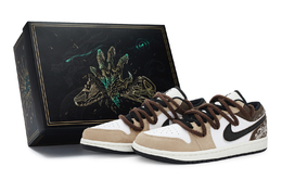 Jordan Винтажные баскетбольные кроссовки Air 1 женские низкие бело-коричневые, цвет Brown White dz5368-201(team80-女款爵士乐s-box) | brown white