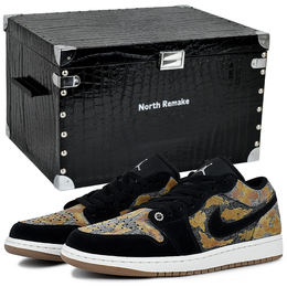 Jordan Кроссовки Air 1 устойчивые к истиранию мужские низкие винтажные баскетбольные черно-желтые камуфляж Storm-Gift Box 4, цвет Camouflage Storm-Gift Box 4 hj4360-001(team96-迷彩风暴s-box) | camouflage storm-gift box 4