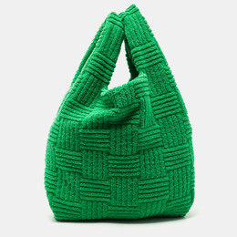 Bottega Veneta Green Intreccio Jacquard Terry Cloth Tote 1125381