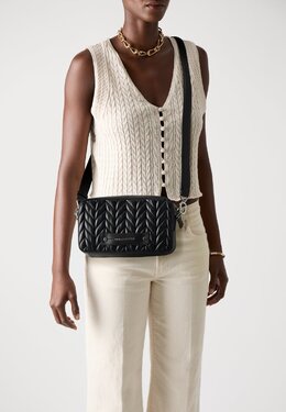 Сумка через плечо WEAVE CAMERA BAG - Across body bag Karl Lagerfeld, черный k4851h1oq-q11 | black