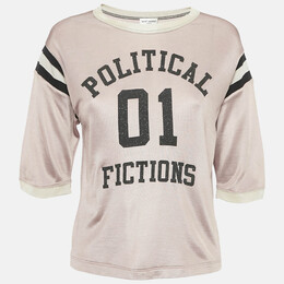 Saint Laurent Paris: Розовая футболка 