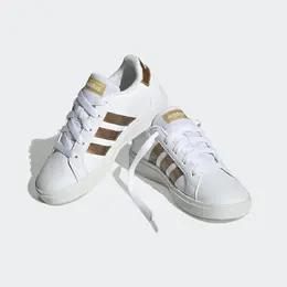 Кроссовки Adidas Sportswear "GRAND COURT SUSTAINABLE LACE", дизайн по стопам суперзвезды Adidas, белый 4400546324 | cloud white / cloud white / matte gold
