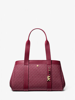 Сумка-Тоут Romee с большим фирменным логотипом и кожаной отделкой Michael Kors, белый 30t5g1zt7v | mulberry
