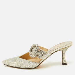 Jimmy Choo: Серебристые сабо 