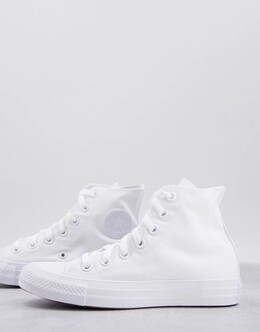 Белые однотонные кроссовки Converse Chuck Taylor All Star Hi до щиколотки 115184705 | weiss