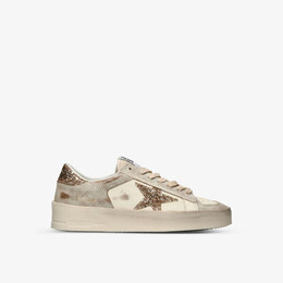 Кожаные кроссовки Stardan с блестками и звездами Golden Goose, белый r04168728 | white/oth