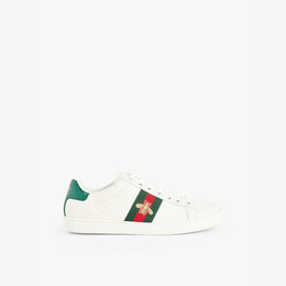 Кроссовки из кожи с вышивкой в виде пчелы Ace Gucci, белый r04314187 | bianco verd