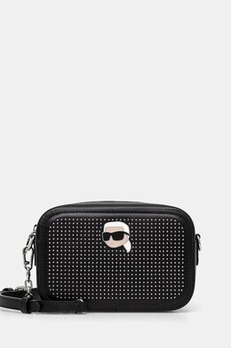 Кожаная сумка Karl Lagerfeld, черный 246w3028 | czarny