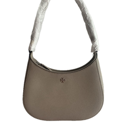 Эмерсон Текстурированная Кожаная Сумка Через Плечо Маленького Размера Женская Слоновая Серая Tory Burch 150258-083