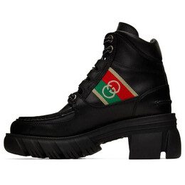 Кроссовки interlocking lace-up boots 'black' Gucci, черный 663594-dtne0-1080 | black