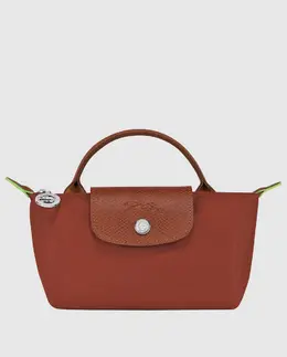 Маленькая зеленая большая сумка на молнии Le Pliage Longchamp, коричневый 3597922505876 | marrón