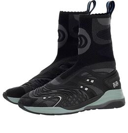 Кроссовки ultrapace r mid top sock sneakers 'black grey' Gucci, черный 663725-2tk10-8895 | black