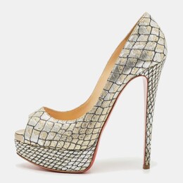 Christian Louboutin: Серебристые туфли 